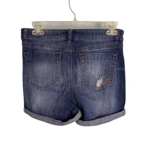 Indigo Rein Size 5 Shorts Juniors Denim Blue Jeans Destroyed Distressed Ripped - Picture 6 of 6